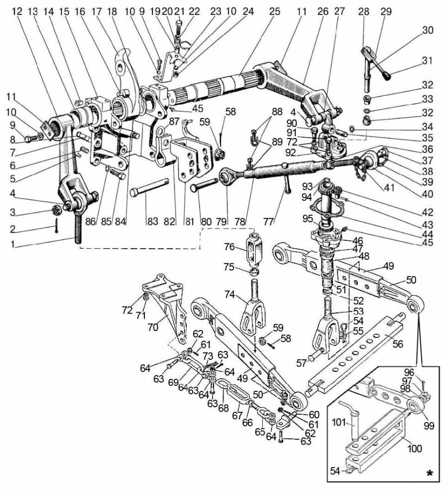 Механизм задней навески (для тракторов с силовым регулятором) II (4605)