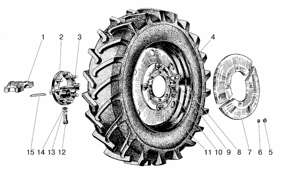 Колеса задние. Ступицы задних колес (3104, 3107) для трактора МТЗ-80