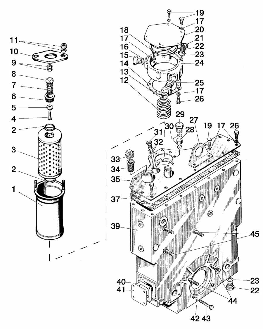Корпус гидроагрегатов и фильтр. Вариант 2 для трактора МТЗ-80