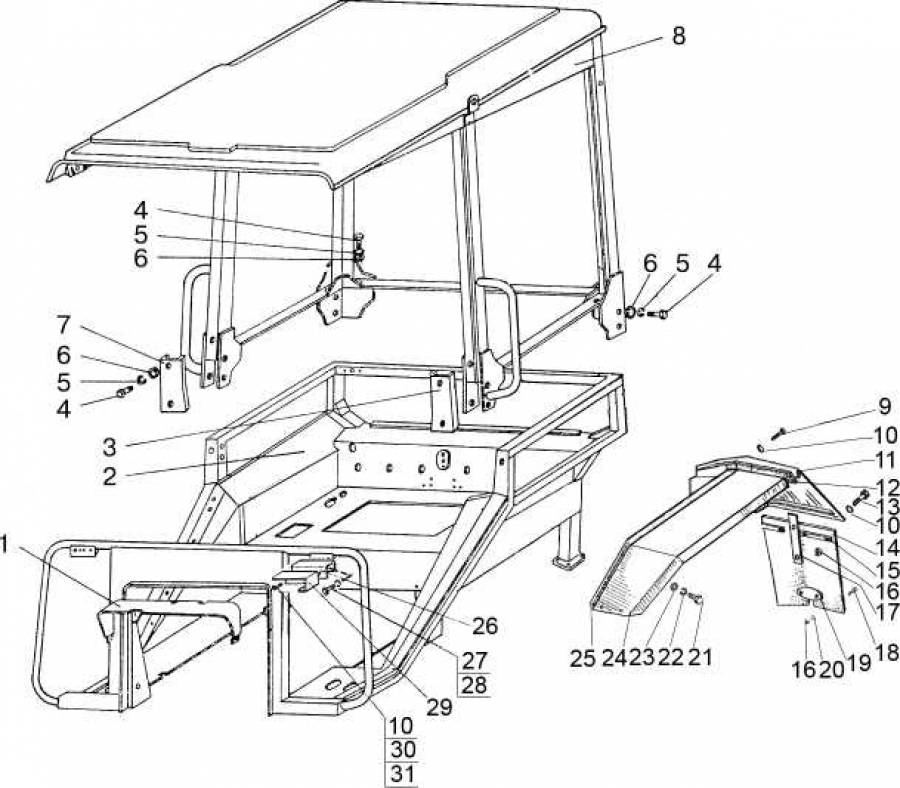 Тент-каркас. Основание (6700) для трактора МТЗ-80