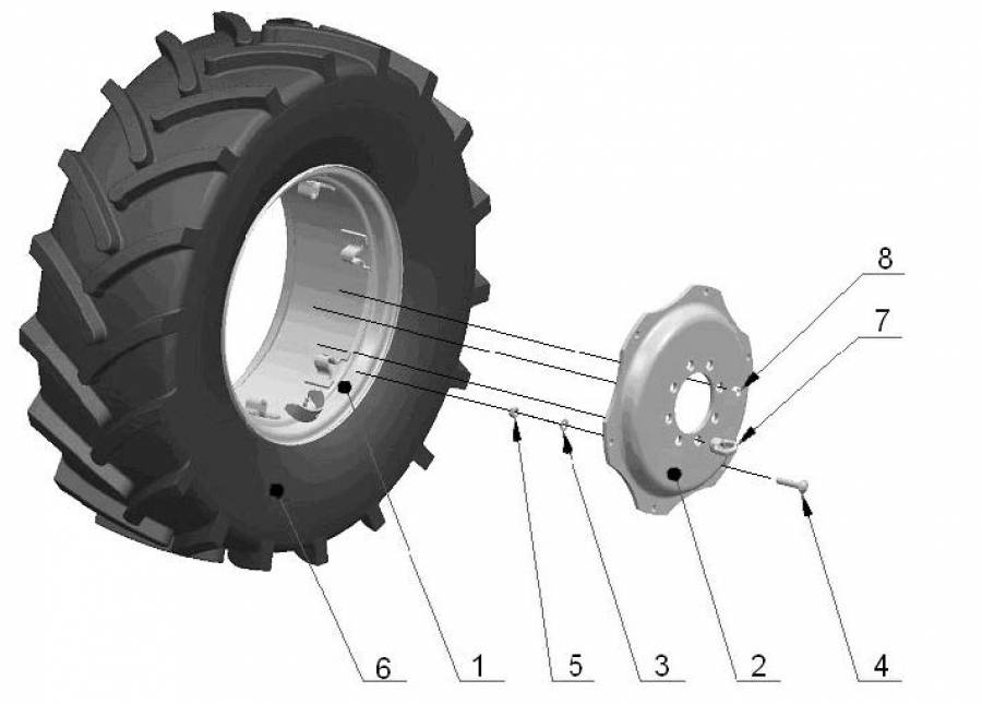 Колеса передние ведущие (для тракторов с ПВМ 822-2300020) I (3101)