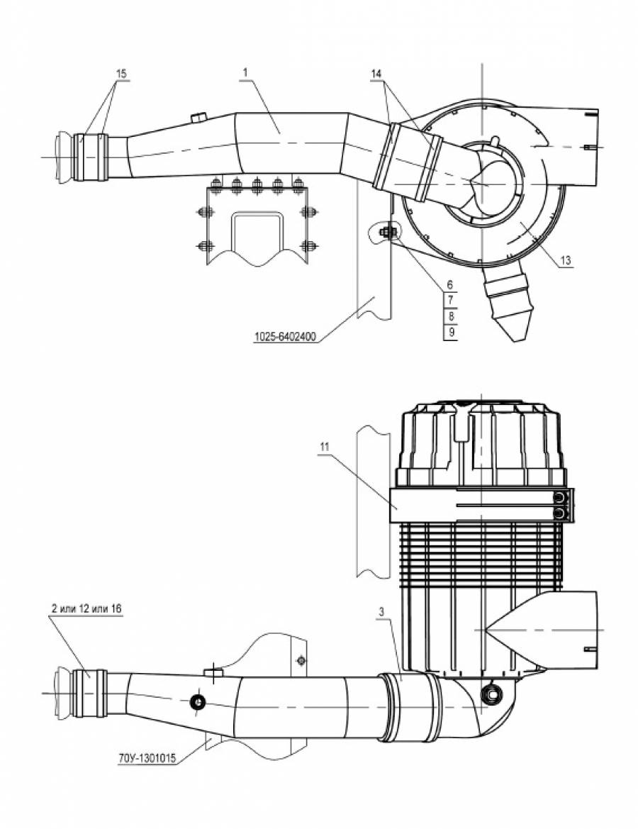 Установка воздухоочистителя «Donaldson» (Д-245С2) (1109)