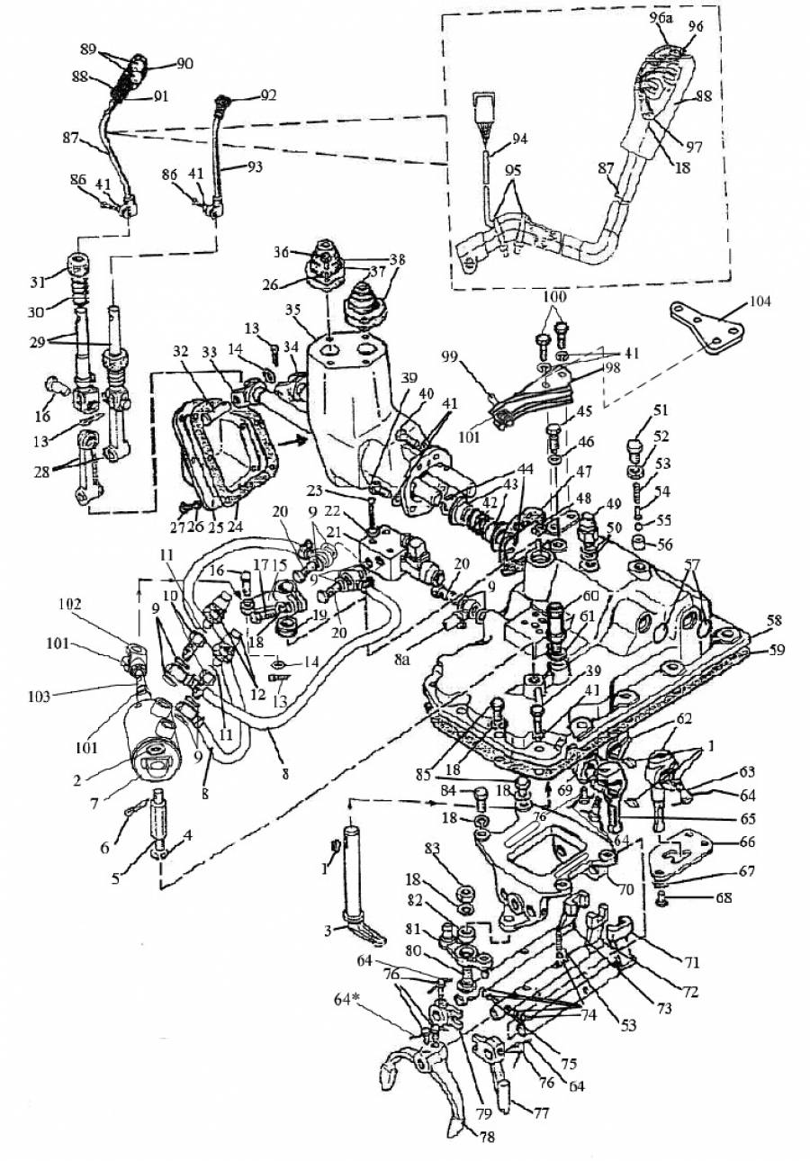 Механизм управления коробкой передач (24F+12R) (1702)